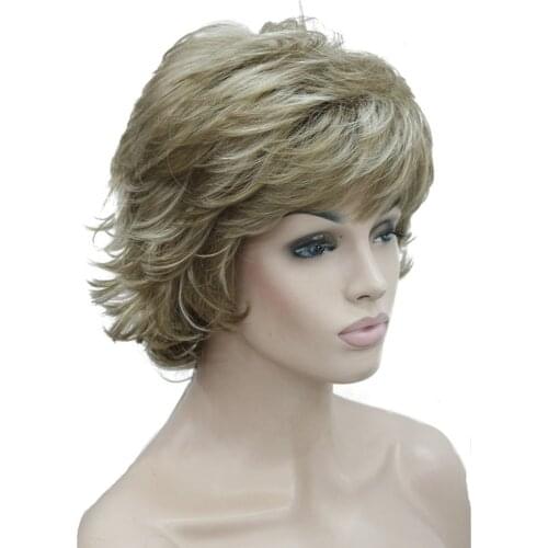 StrongBeauty Womens Short wig Natural Blonde Hair Synthetic Wigs Curly