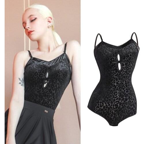 Women Latin Dance Leotard Summer Sexy Backless Tango Practice Wear Leopard Rumba Samba Dancing Performance Costume VDB3931