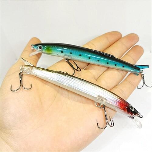 1PCS Big Minnow Sea Fishing Lures 11g/12cm Floating 5 Color Baits Artificial Sub-surface Dead Fish Jig Pesca Bass Fishing Tackle