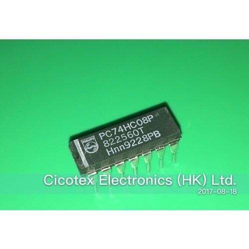 10pcs/lot PC74HC08P DIP14 IC GATE AND 4CH 2-INP 14DIP 74HC08P