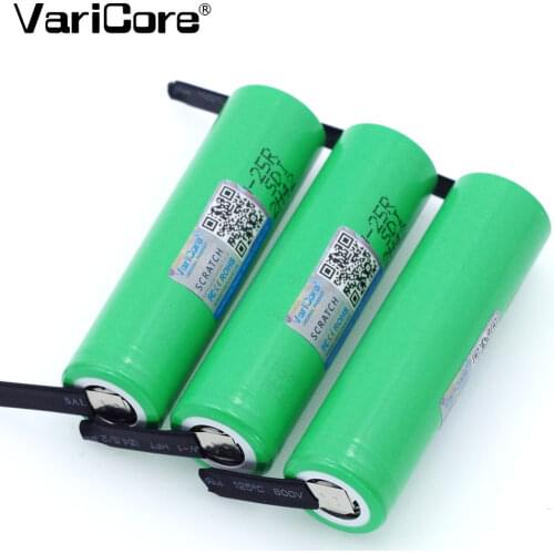 2021 Varicore original 18650 2500mAh Battery INR1865025R 3.6V Discharge 20A Dedicated Battery Power + DIY Nickel