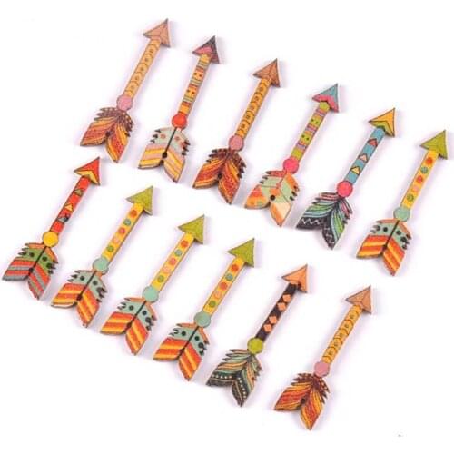 25Pcs Mixed Arrows Shape Wooden Crafts Scrapbook DIY Jewelry Accessories Crafts For Home Decoration Hanging Small Pendant