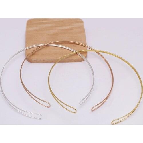 5 Pcs/Lot) 380mm Metal Head Hoop 1.5mm Width Hair Band Trendy Hairbands Hairwear Base Setting For Jewelry Making