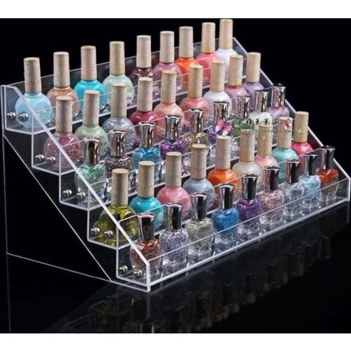 TOP Acrylic Makeup Nail Polish Storage Organizer 5 Layer Rack Display Stand