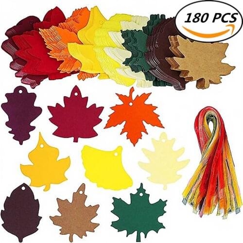 Blank Gift Tags Maple Leaf Kraft Paper Tag with Ribbon for Retro Wedding Handmade Gift Hanging Tags Decoration Scrapbooking Leaf