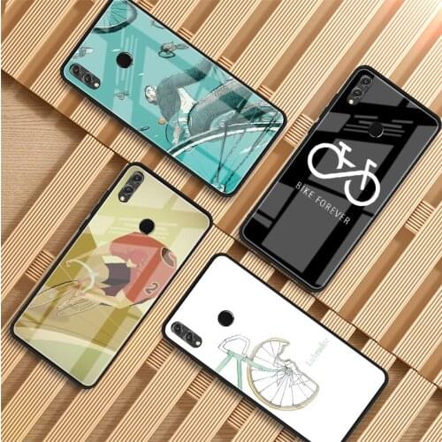 CYCLING art Tempered Glass Phone Case For Huawei P20 P30 P40 P40 Lite Pro Psmart Mate 20 30 Cover Shell