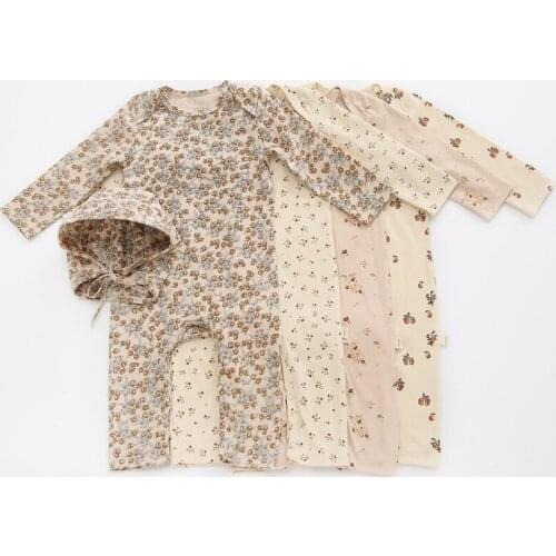 Spring Newborn Baby Girl Boy Kid Lemon Print Romper Long Sleeves Jumpsuit Autumn Winter Clothes 0-18M Infant Clothing Set