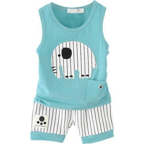 Cotton Summer Baby Children Soft Shorts Suit t-shirt Boy Girl kids Cartoon Infant Clothes Cheap Stuff For 1-5Y