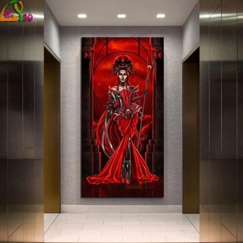 Anime Red Queen 5D DIY Diamond Painting Cross Stitch Fantasy Embroidery Complete Kit Picture Of Rhinestones Mosaic Home Decor