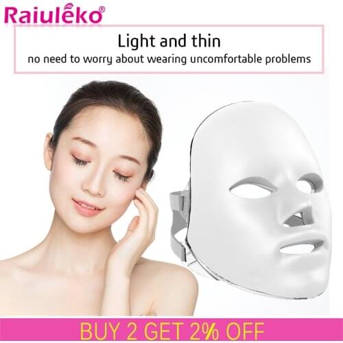 7 Colors LED Mask For Face Neck Anti Wrinkle Acne Removal Neck Skin Rejuvenation Photon Therapy Machine Home Spa Salon Whitening