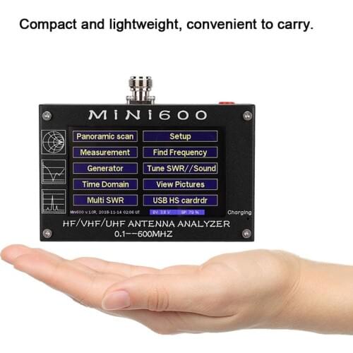 Mini 4.3inch Touch Screen LCD 0.1-1300MHz Frequency HF VHF UHF Frequency Analyzer Meter swr meter for tester Antenna Analyzer