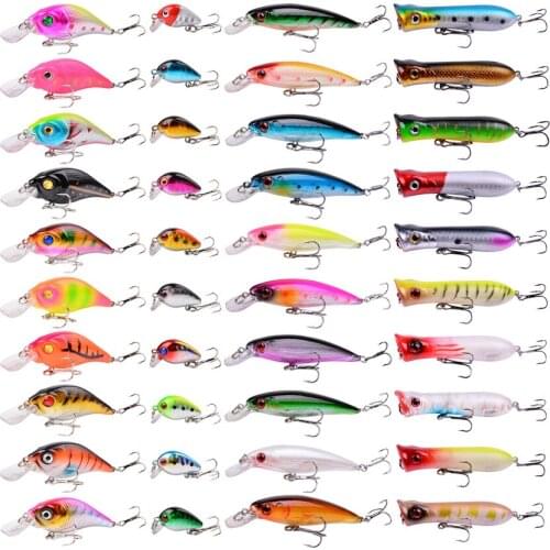 10pcs Sea Hard Bait Kit Artificial Wobbler For Trolling Pike Fishing Lure Set Minnow Swimbait Bass Almighty Spiners Carp