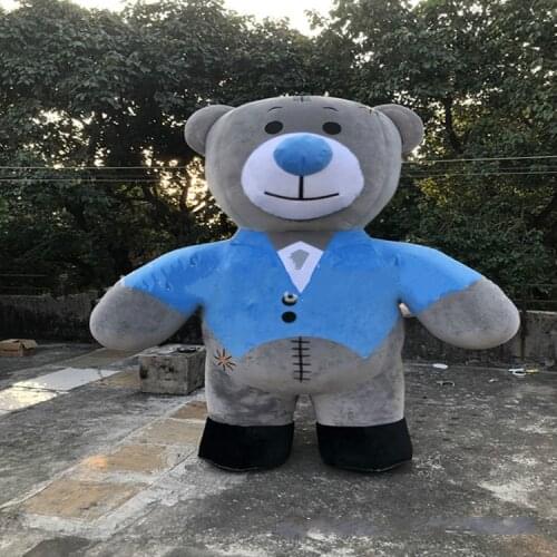 Inflatable Blue Bear Plush Cartoon Doll Mascot Costume Walking Performance Inflatable Suit Advertising Parade Adults Outfit 2019