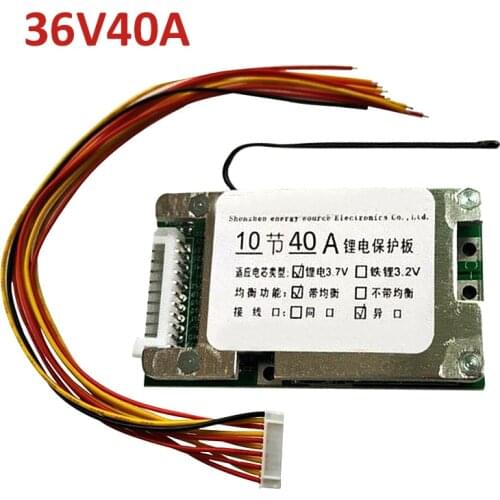 New Arrivals With Balance 10S 36V 40A Li-ion Cell 18650 Battery Protection BMS PCB Board For Electric Car Scooters