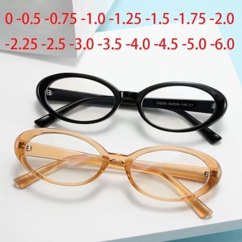 Small Frame Blue Light Blocking Oval Myopia Lens Prescription Eyeglasses Women Men TR90 Optical Spectacles 0 -0.5 -0.75 To -6.0