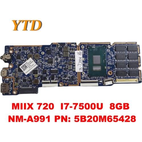 Original for Lenovo MIIX 720 Laptop motherboard MIIX 720 I7-7500U 8GB NM-A991 PN 5B20M65428 tested good free shipping
