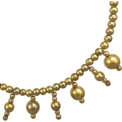 Necklace 24k Gold Painted Glass Beaded Handmade Woman Fashion Jewelry Made In Turkey