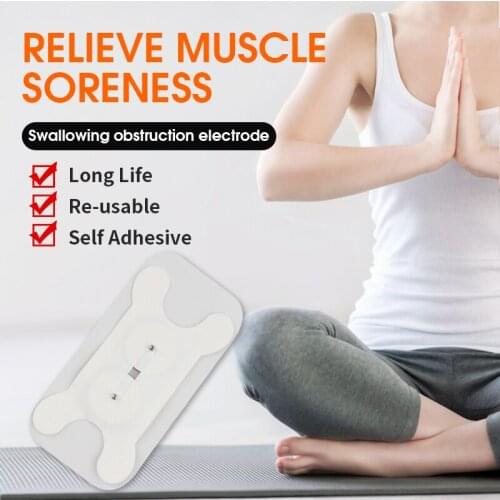Electrode Pad Connector Plug Dysphagia Physiotherapy Cable and Electrotherapy Silione Self-adhesive Swallowing Electrode Pad