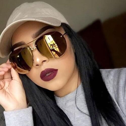 Oversized Wrap Oval Sunglasses Women Luxury Fashion Gradient Clear Lens Stylish Shades Mirror UV400 Eyewear For Women