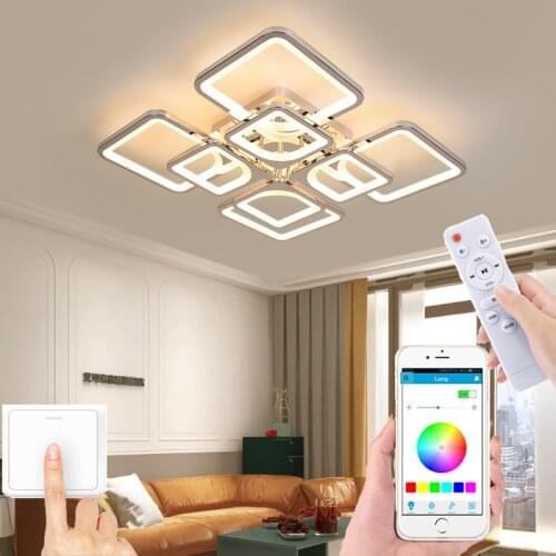 New remote control dimming lighting Nordic LED ceiling lamp living room bedroom ceiling lamp modern LED chandelier