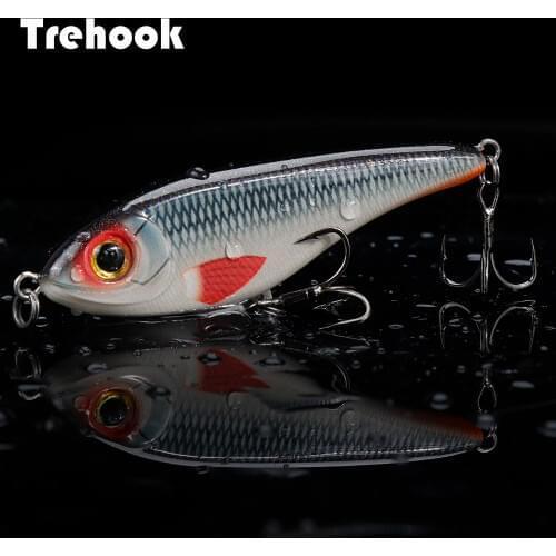 TREHOOK 68mm 9g Small Jerk Bait Wobblers Fishing Lure for Pike Sinking VIB Lures Ice Fishing Tackle Lure Hard Jerkbait Crankbait
