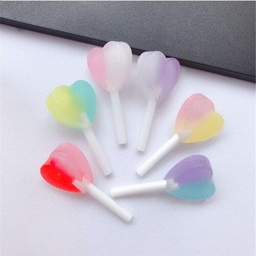 1pc Sweet Resin Pins Heart Lollipop Cute simulation Candy Brooches for kids Coat decoration Jewelry Gifts