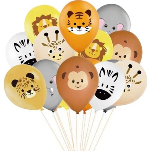 10pcs Animal Pattern Balloon Jungle Safari Birthday Party Decoration Balloons for Forest Animal Birthday Party Supplies