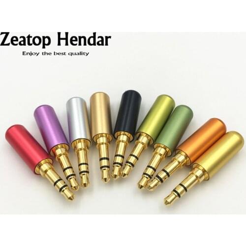 100Pcs Colorful Aluminum New 3.5mm 3 Pole Male Stereo Plug Headphone Jack Audio Connectors Repair Headphone Cable Solder