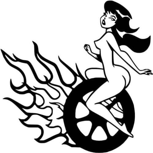 13.2*13.1CM Super Power Sexy Girl Cartoon Car Sticker Fashion Design Black/Silver Zero Defect Vinyl Decal C20-0642