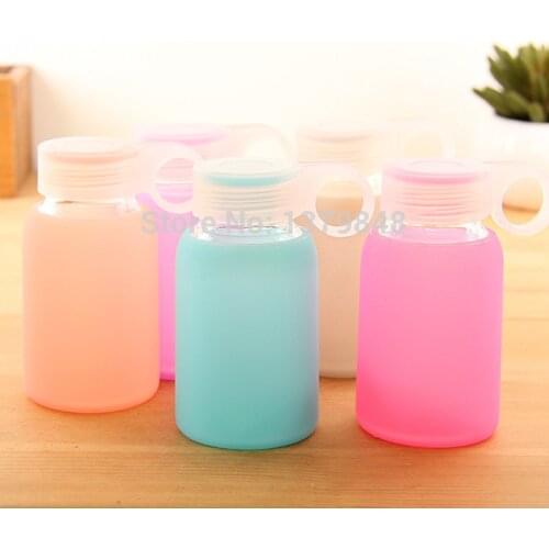 180ML Hollywood stars love glass silicone player water bottle colorful jelly bottle
