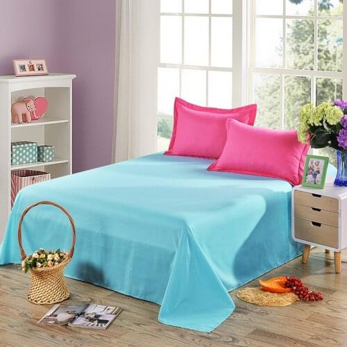 40Light Blue Color Flat Sheet For Children Adults 100% Polyester Sanding Flat Bed Sheets (No Pillowcase) XF338-10