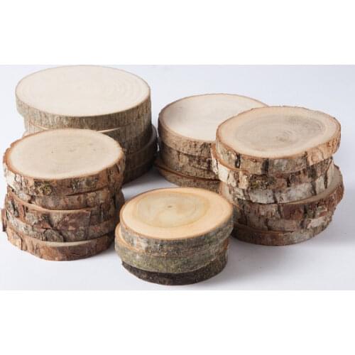 500pcs mini 15mm-25mm assorted wood slices, rustic wood slices for weddings, favors, crafts & more blank wood slices