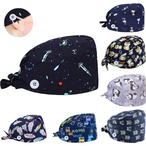 | Amazon|wish| Express Sell-through | Stand-alone Station| Printed Nurse Hat Spot Cartoon (plus Deduction) Beanie