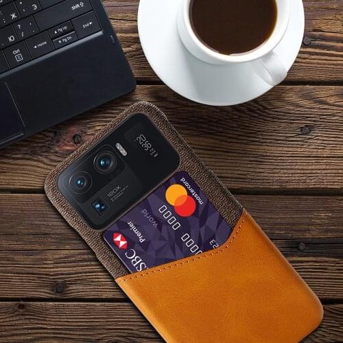 Business Card Slot Cover For Xiaomi Mi 11 Ultra Lite 10S 10T Poco F3 M3 X3 NFC F2 11X Case Xiomi Redmi K40 Note 10 Pro 10S Funda