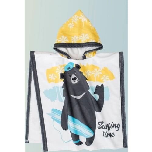 Child Panço Beach Towel Surf Dimension: 60x60 cm Inner face 100 Cotton curling, outer face velvet soft in texture