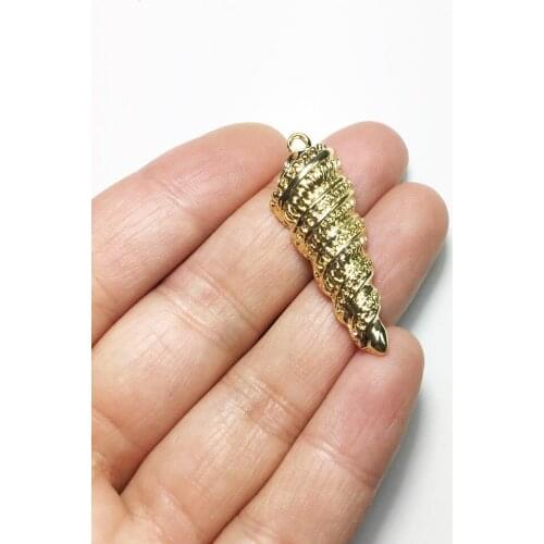 Eruifa10pcs 36*13mm Beautiful Long Shell Charms Zinc Alloy necklace,earring bracelet jewelry DIY handmade 2 colors