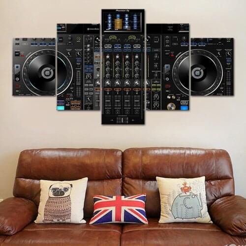 Canvas Pictures Home Decor 5 Pieces DJ Music Player Paintings HD Prints Music Console Poster Modular Living Room Wall Art Frame