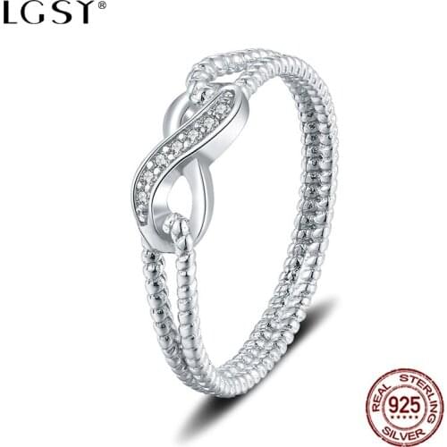 LGSY DR1005 Fine Jewelry 925 Sterling Silver Rings Popular Heart-Shaped Rings Design Fashion Jewelry Ring Silverware For Girls