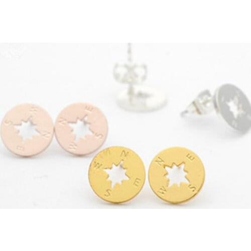 Round Design Earring Studs Elegant Fashion Women Jewelry Rose Gold Hollow Earring Girl Gifts YXMAMA-EHSGR