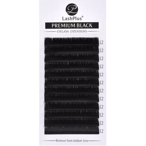 LASHPLUS Silk Fiber Russian Volume Eyelashes Extensions Natural Korea Silk Mink Individual EyeLash 12Lines /Tray