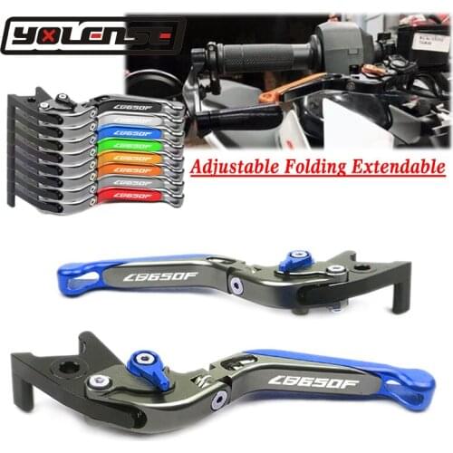 LOGO CB650F Motorcycle Accessories Folding Extendable Brake Clutch Levers For HONDA CBR650F CBR 650F CB650F CB 650F 2014-2017