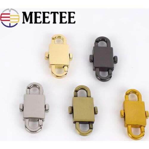 Meetee 2/5pcs 12X32mm Metal Chain Adjustment Buckles Bags Chain Change Length Hook DIY Keychain Hang Snap Buckle Accessory BF458