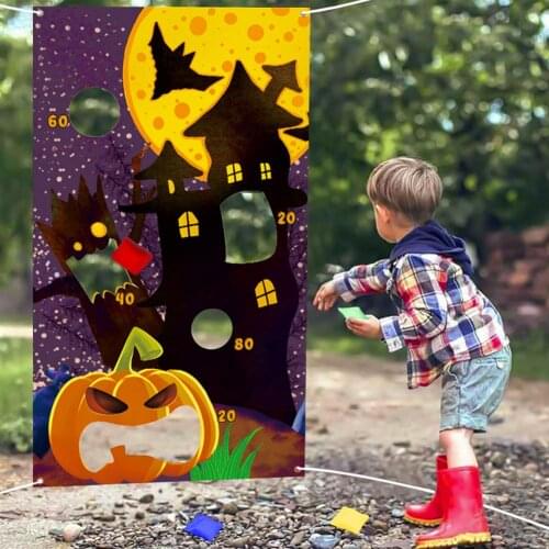 Sandbag Throwing Toy Flag Cartoon Hanging Flag Outdoor Game Funny Bean Bags Toys Game Flag Throwing Sandbags For Kids