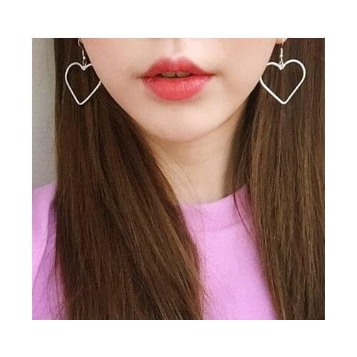 Timlee E164 Summer Sweet Cute Alloy Heart Dangle Drop Earrings Popular Jewelry Wholesale