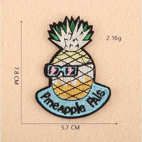 Anthropopathic Pineapple Cheeta Cat Flower Cartoon Iron On Embroidered Clothes Patches For Clothing Stickers Garment Wholesale