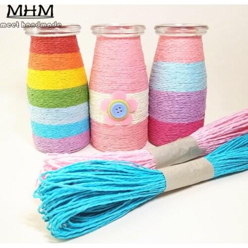 16 Colors 20 M Natural Color Hessian Jute Twine Rope Paper Ribbon DIY Craft Vintage Wedding Party Decor