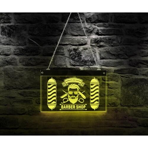 Super Bright LED Barber Shop Open Sign Board Electric Advertisement Billboard Store Business Sign Custom Neon-LED Message Signs