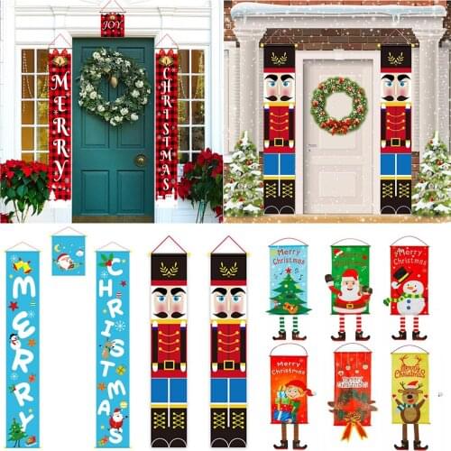 New Year 2021 Merry Christmas Hanging Door Banner Ornaments Christmas Decorations for Home Outdoor Xmas Decor New Year Natal