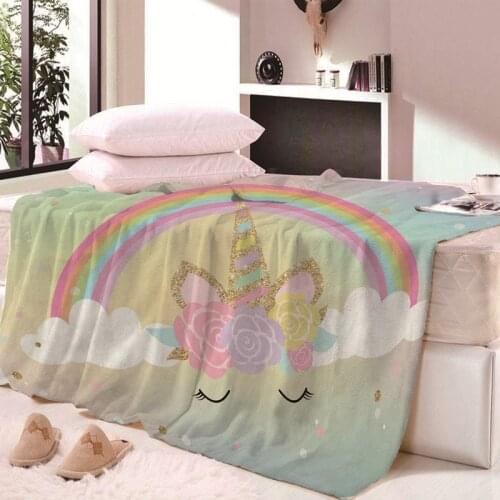 3D Unicorn Rainbow ThinThrow Blanket Printed for Kids Adults Blanket for CouchThrows bedsheet Quilt CoverTravel Dropshipping