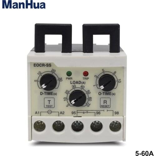 EOCR-SS-60 5-60A Overload Phase Loss Protection Relay Independently Adjustable Starting Trip Delay Electronic Overload Relay